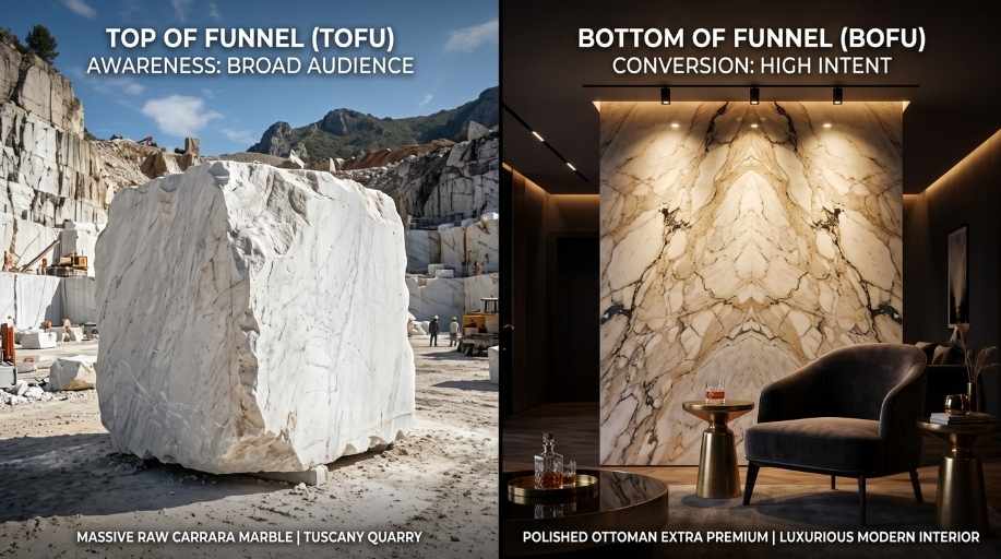 Strategi Meta Ads untuk Natural Stone: Bedakan ToF dan BoF
